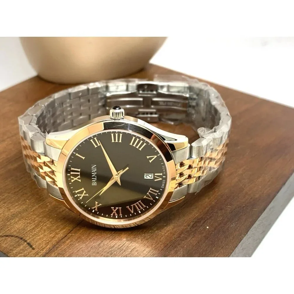 Balmain Women's Watch B43183152 Classic R Swiss Quartz Brown Dial Two Tone 34mm